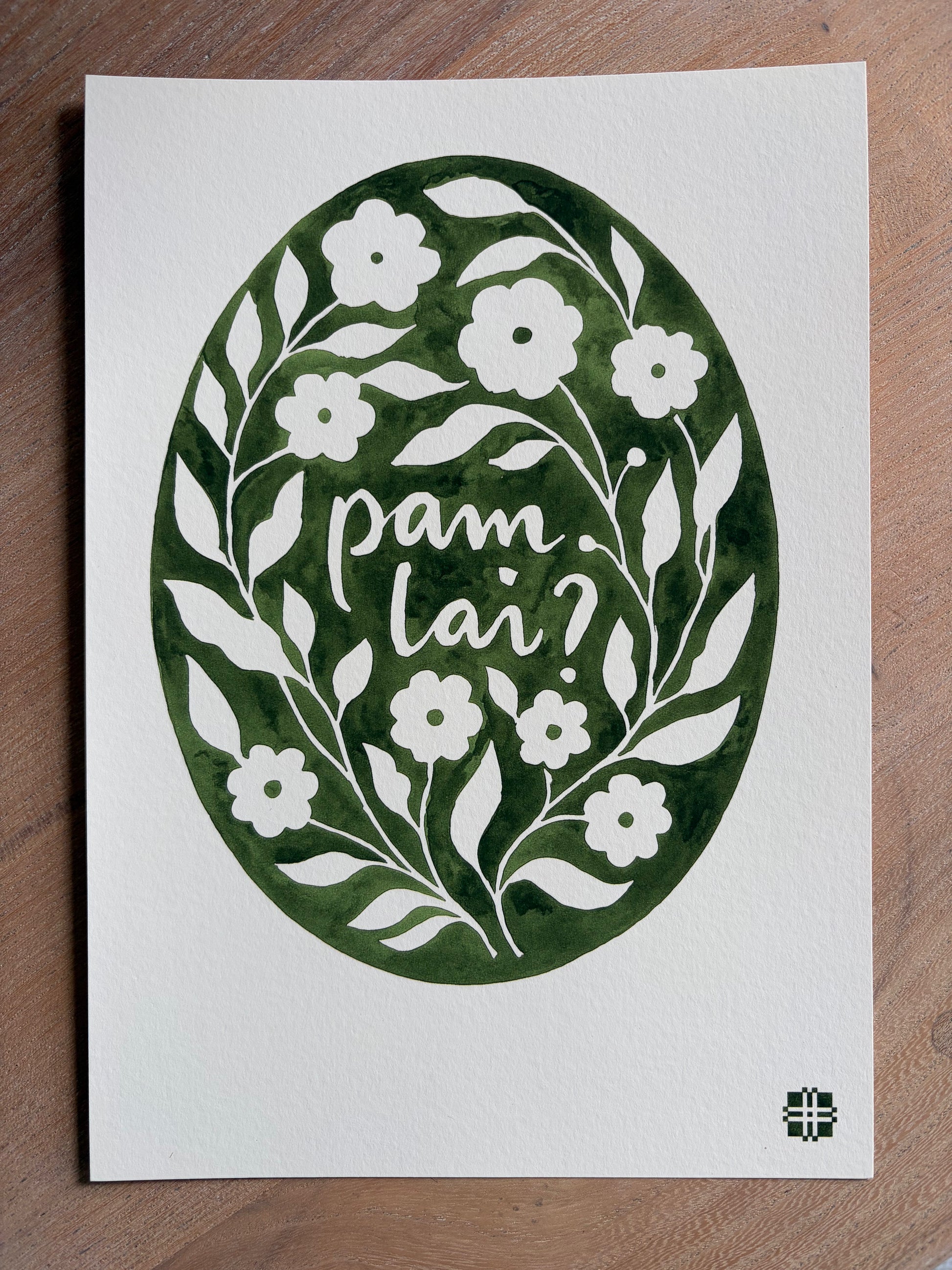 celf cymraeg Welsh art wales pam lai? floral print A4