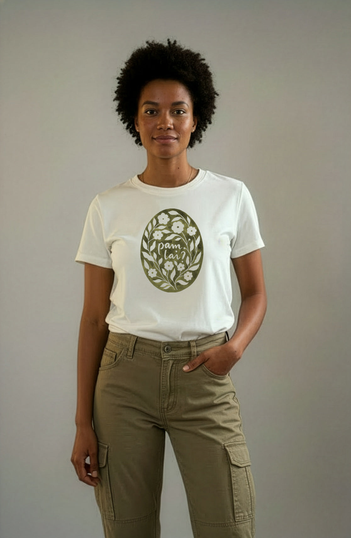 CRYS-T PAM LAI? LLIW HUFEN / Womens Organic fitted T-Shirt Ivory