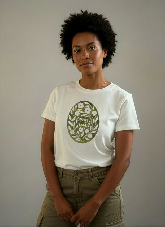 CRYS-T PAM LAI? LLIW HUFEN / Womens Organic fitted T-Shirt Ivory